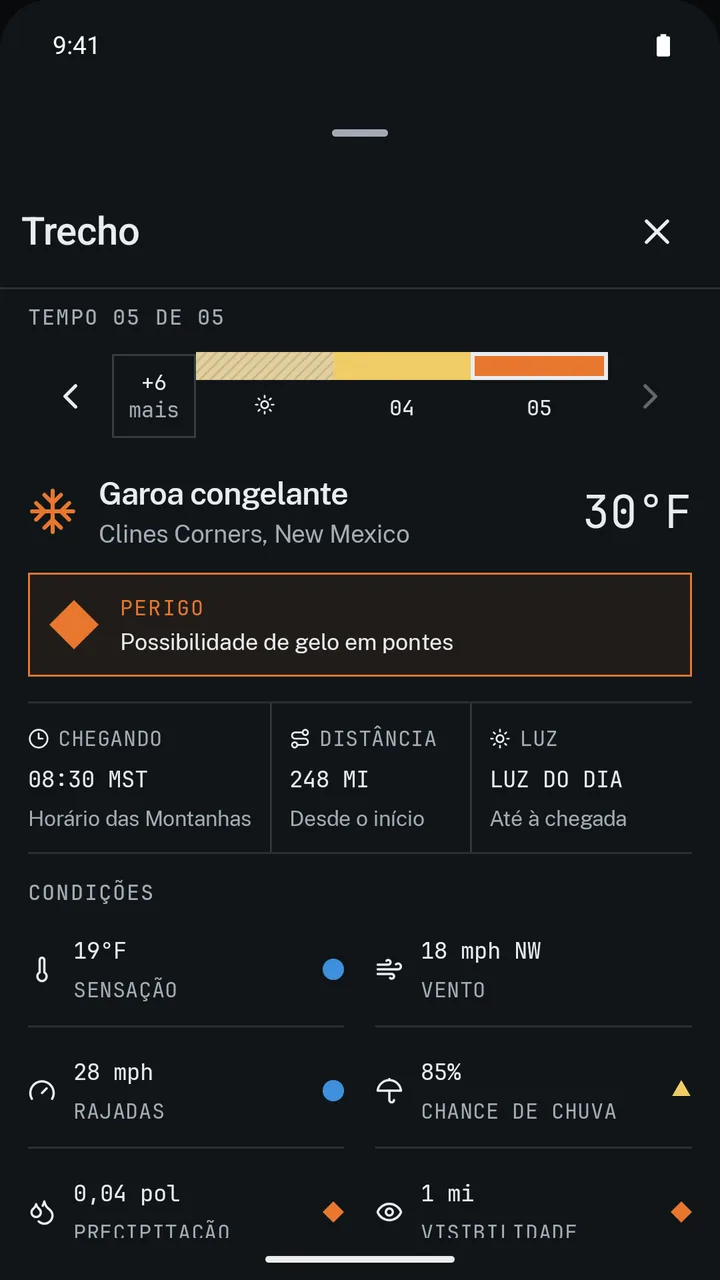 Um trecho aberto, no iPhone e no Android